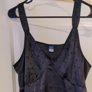 Old Navy Charcoal Polka Dot V-Neck Dress